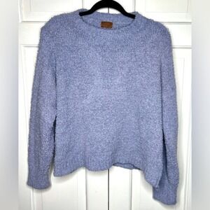 POL Fuzzy And Soft Pullover Teddy Sweater in Gray Sz M
